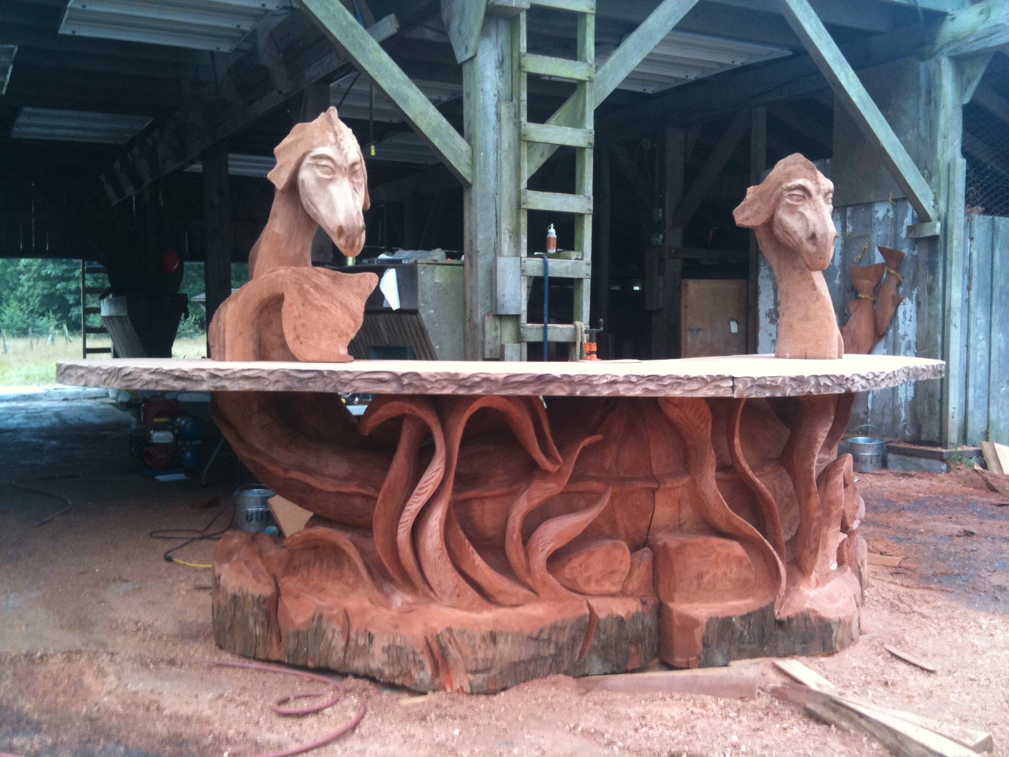 Chainsaw Carved Bar Bench